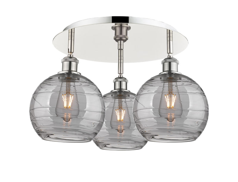 Innovations 516-3C-PN-G1213-8SM Three Light Flush Mount, Polished Nickel