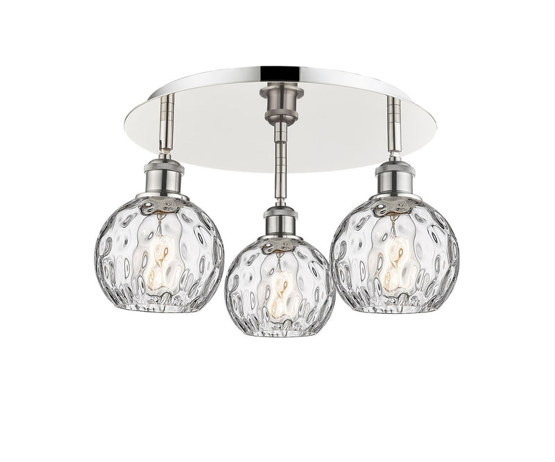 Innovations 516-3C-PN-G1215-6 Three Light Flush Mount, Polished Nickel