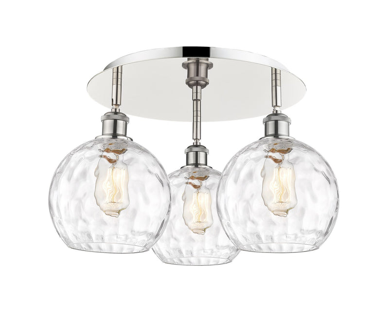 Innovations 516-3C-PN-G1215-8 Three Light Flush Mount, Polished Nickel