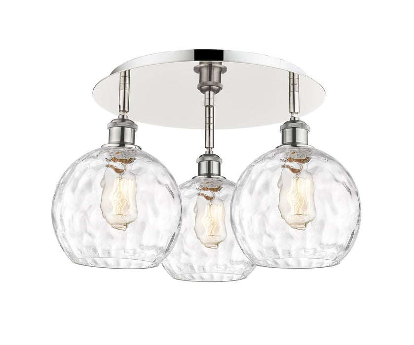 Innovations 516-3C-PN-G1215-8 Three Light Flush Mount, Polished Nickel