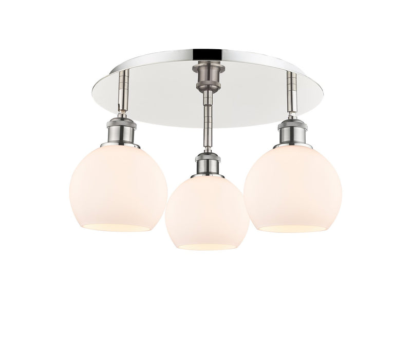 Innovations 516-3C-PN-G121-6 Three Light Flush Mount, Polished Nickel