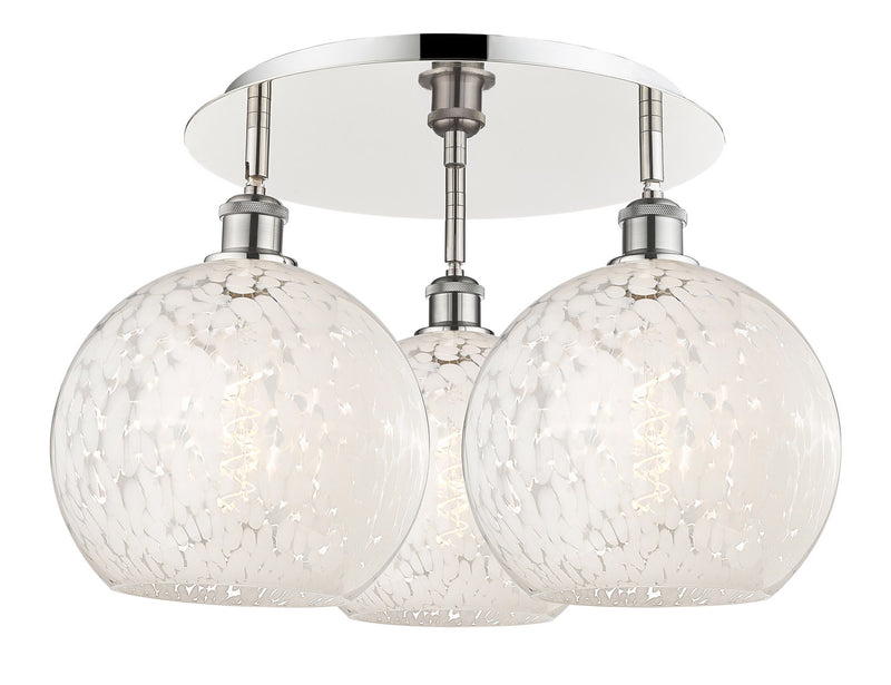 Innovations 516-3C-PN-G1216-10WM LED Flush Mount, Polished Nickel