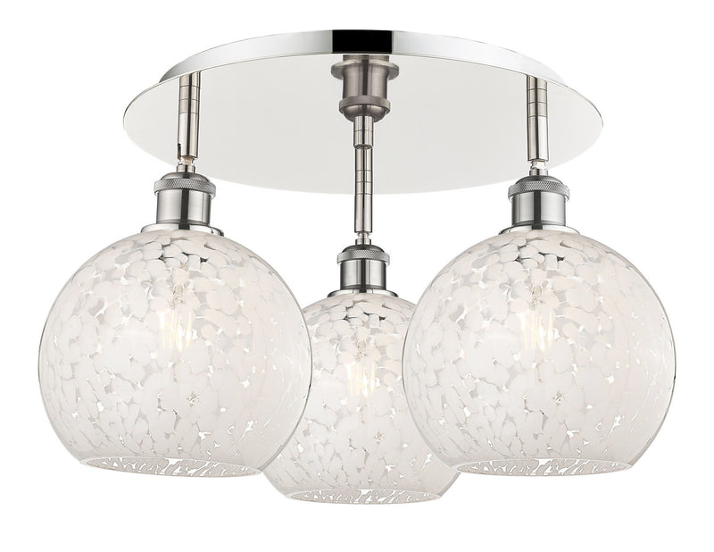 Innovations 516-3C-PN-G1216-8WM LED Flush Mount, Polished Nickel