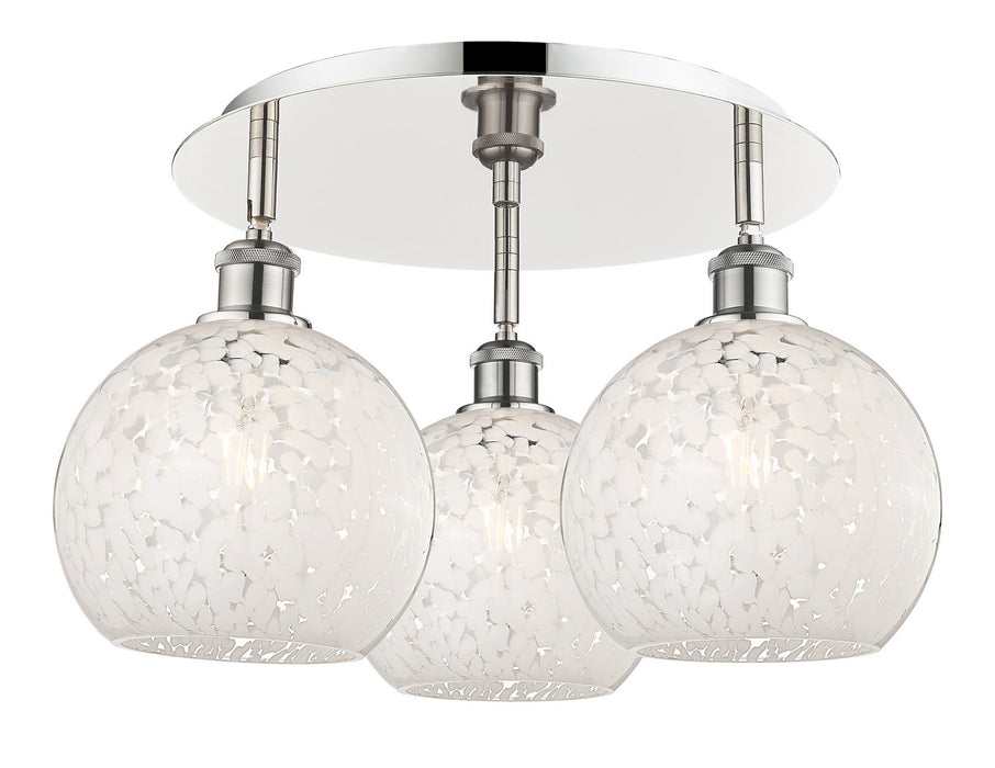 Innovations 516-3C-PN-G1216-8WM LED Flush Mount, Polished Nickel