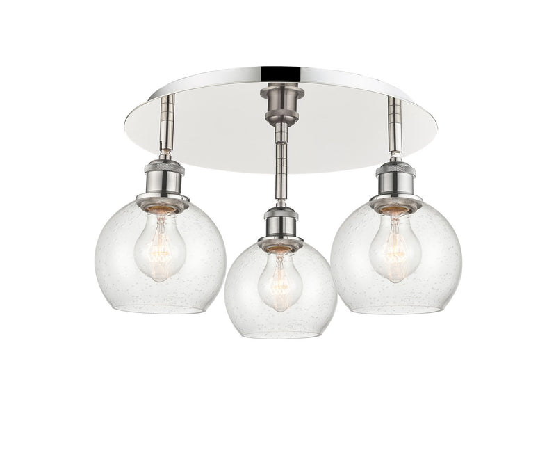 Innovations 516-3C-PN-G124-6 Three Light Flush Mount, Polished Nickel