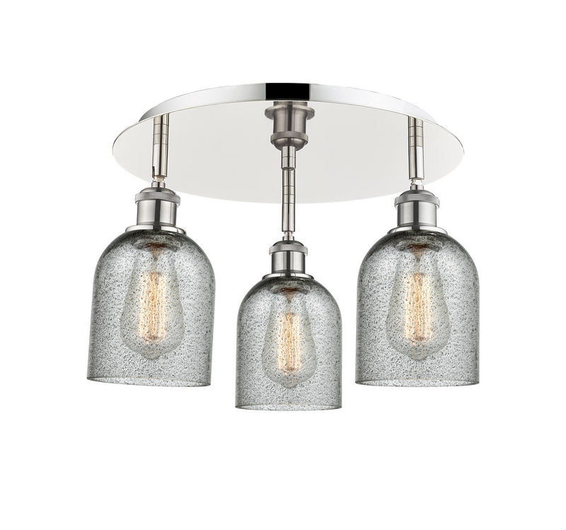 Innovations 516-3C-PN-G257 Three Light Flush Mount, Polished Nickel