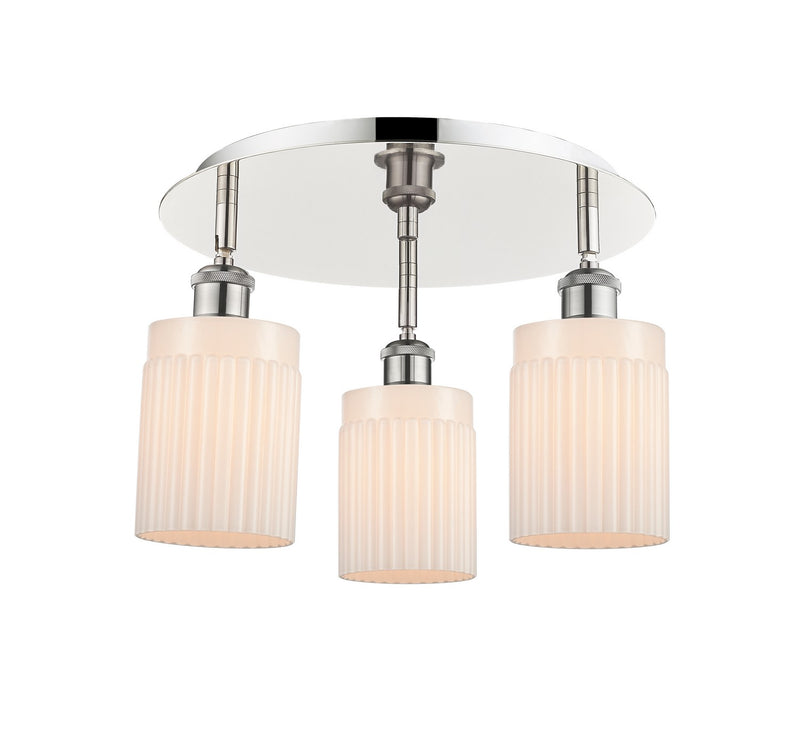Innovations 516-3C-PN-G341 Three Light Flush Mount, Polished Nickel
