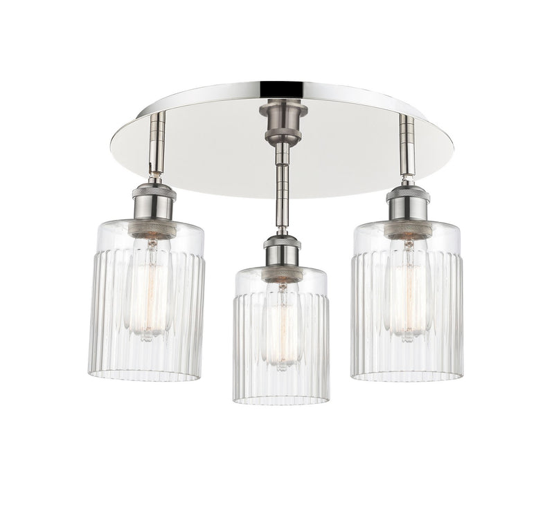 Innovations 516-3C-PN-G342 Three Light Flush Mount, Polished Nickel