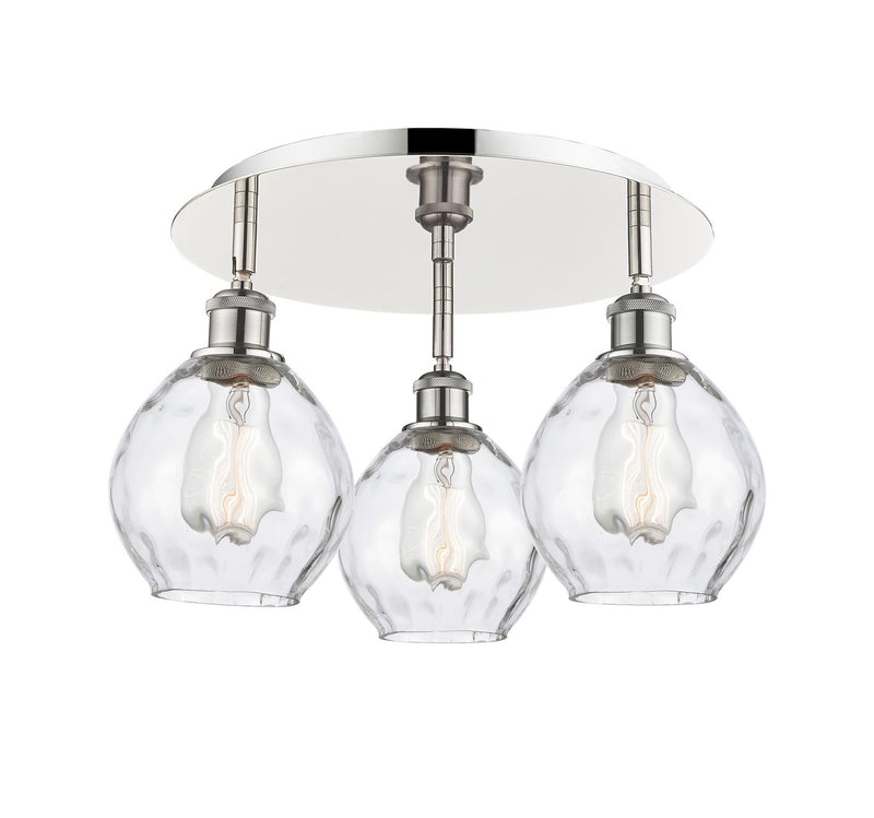 Innovations 516-3C-PN-G362 Three Light Flush Mount, Polished Nickel