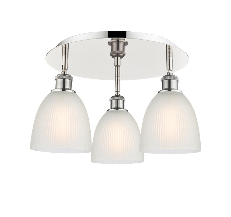 Innovations 516-3C-PN-G381 Three Light Flush Mount, Polished Nickel