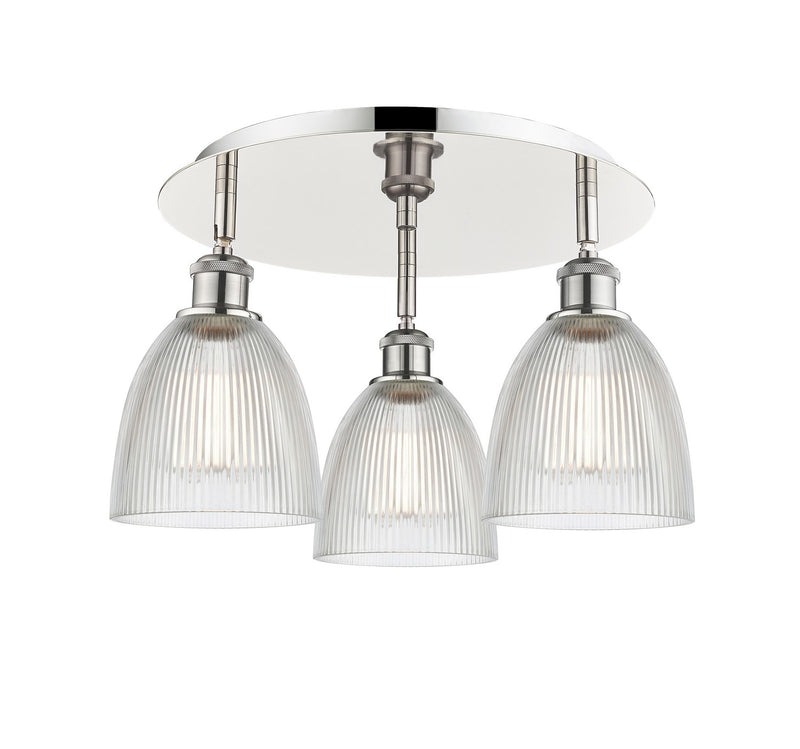 Innovations 516-3C-PN-G382 Three Light Flush Mount, Polished Nickel