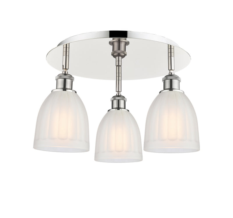 Innovations 516-3C-PN-G441 Three Light Flush Mount, Polished Nickel