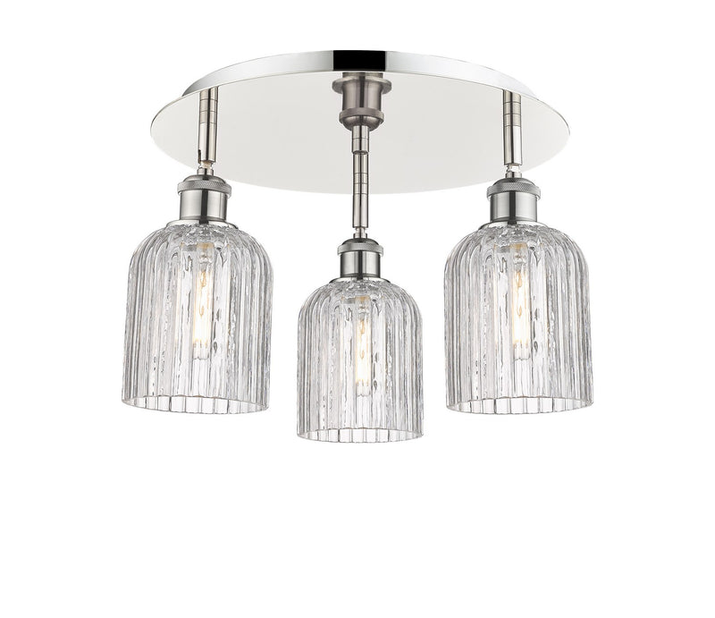 Innovations 516-3C-PN-G559-5CL Three Light Flush Mount, Polished Nickel