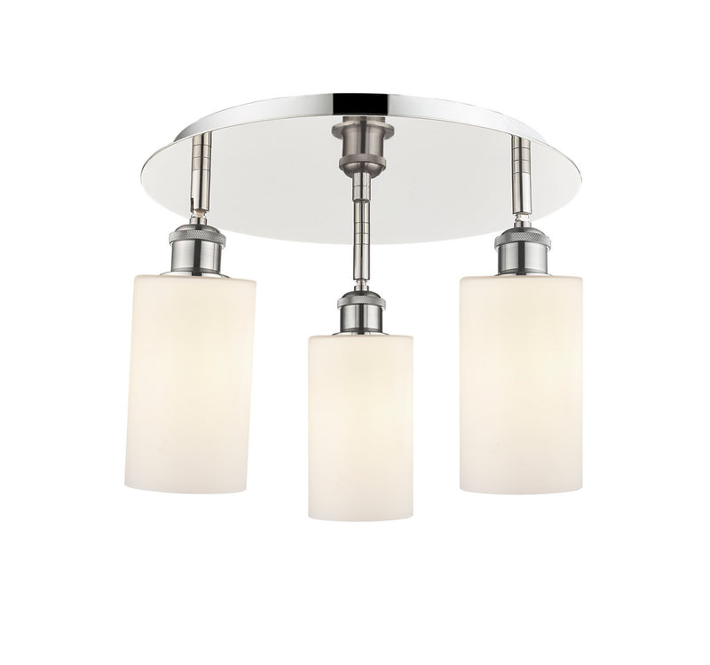 Innovations 516-3C-PN-G801 Three Light Flush Mount, Polished Nickel