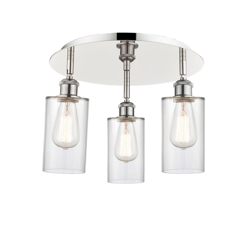 Innovations 516-3C-PN-G802 Three Light Flush Mount, Polished Nickel