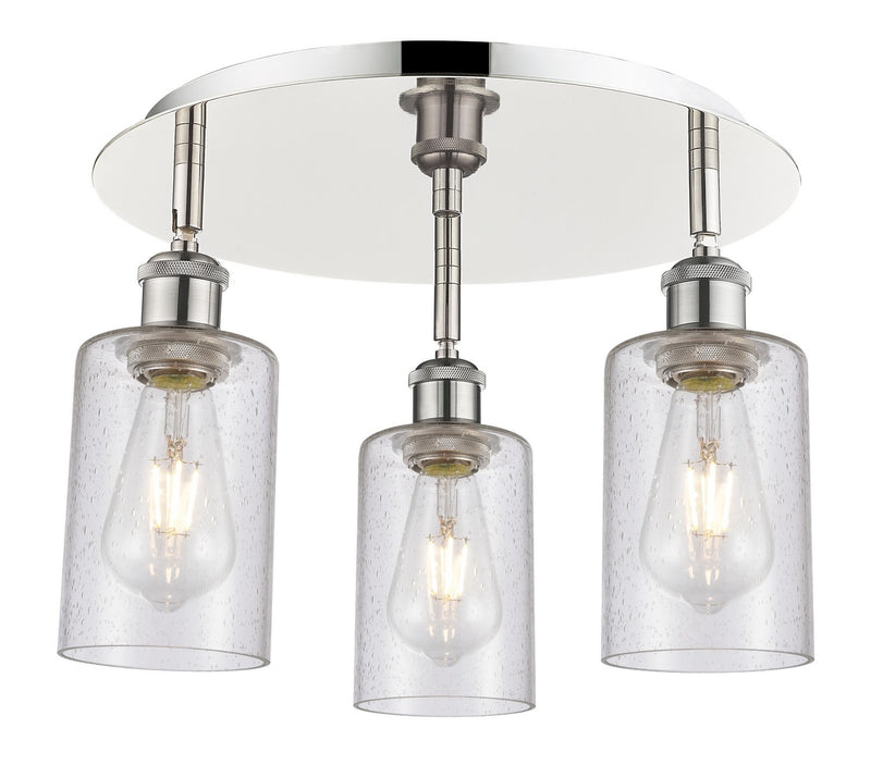 Innovations 516-3C-PN-G804 Three Light Flush Mount, Polished Nickel