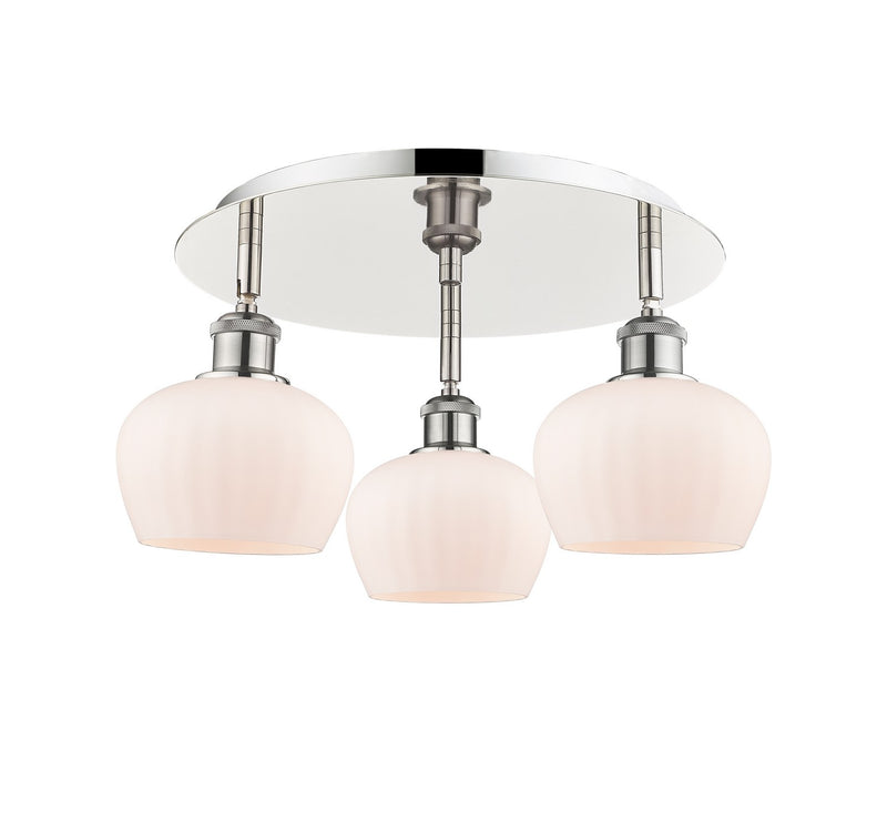 Innovations 516-3C-PN-G91 Three Light Flush Mount, Polished Nickel