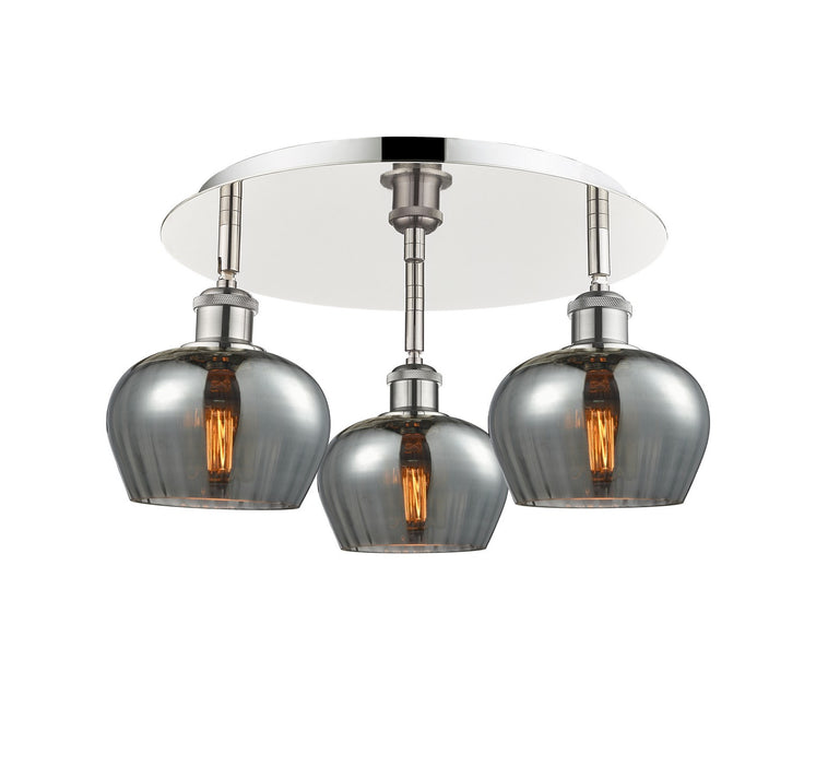 Innovations 516-3C-PN-G93 Three Light Flush Mount, Polished Nickel