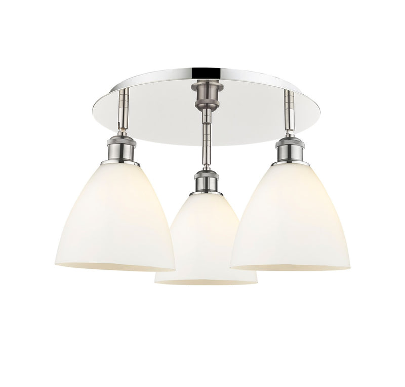 Innovations 516-3C-PN-GBD-751 Three Light Flush Mount, Polished Nickel