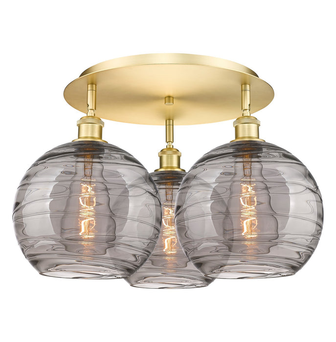 Innovations 516-3C-SG-G1213-10SM Three Light Flush Mount, Satin Gold