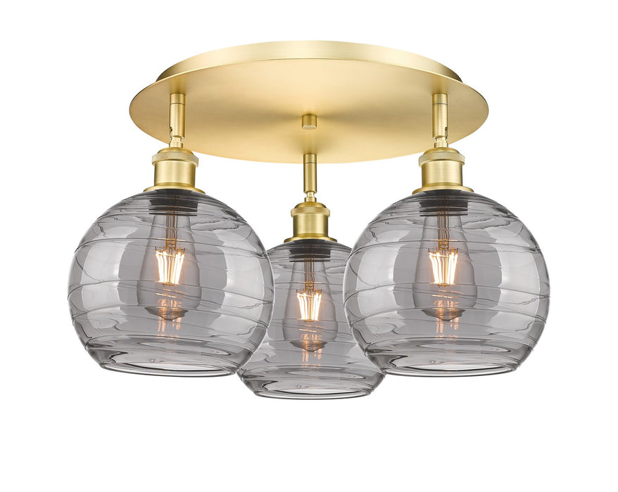 Innovations 516-3C-SG-G1213-8SM Three Light Flush Mount, Satin Gold