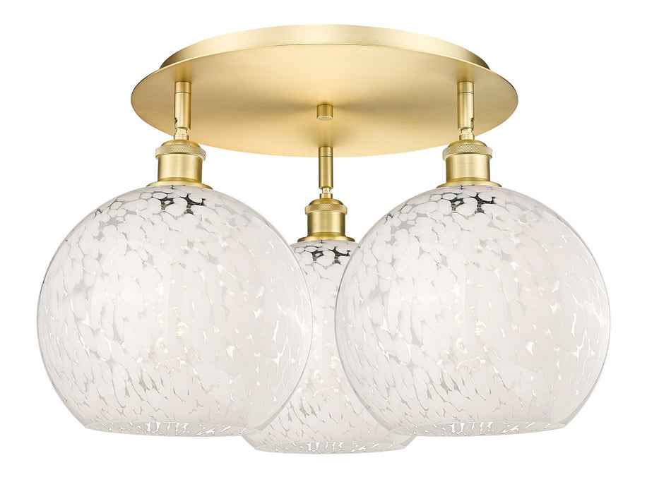 Innovations 516-3C-SG-G1216-10WM LED Flush Mount, Satin Gold