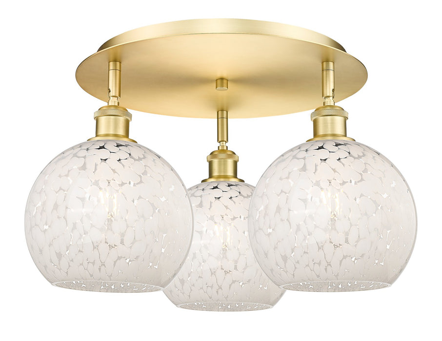 Innovations 516-3C-SG-G1216-8WM LED Flush Mount, Satin Gold