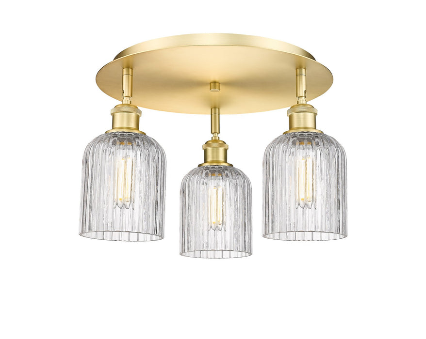 Innovations 516-3C-SG-G559-5CL Three Light Flush Mount, Satin Gold