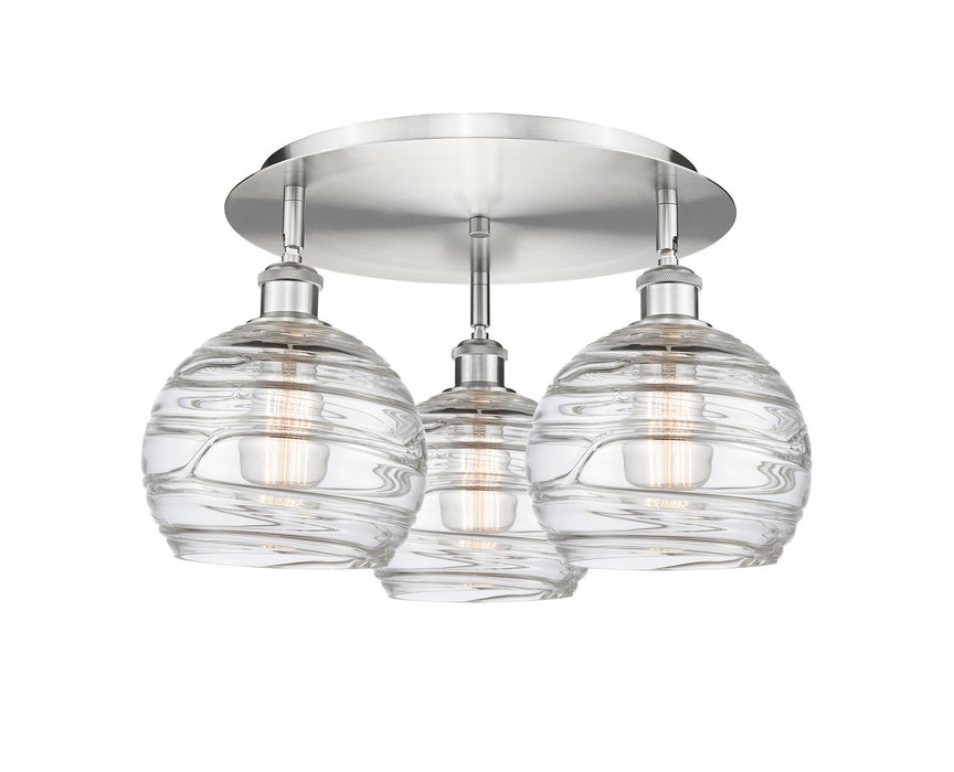 Innovations 516-3C-SN-G1213-8 Three Light Flush Mount, Satin Nickel