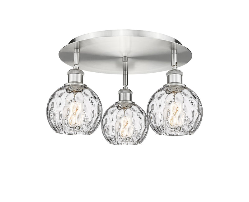 Innovations 516-3C-SN-G1215-6 Three Light Flush Mount, Satin Nickel