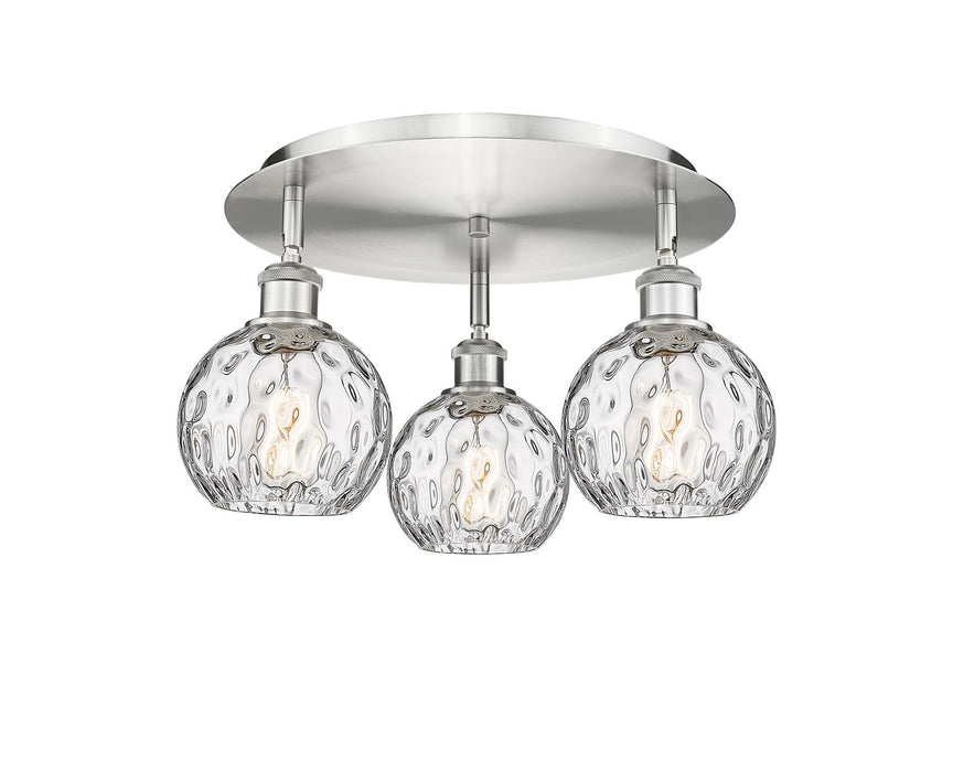 Innovations 516-3C-SN-G1215-6 Three Light Flush Mount, Satin Nickel