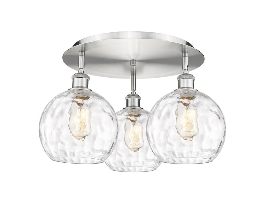 Innovations 516-3C-SN-G1215-8 Three Light Flush Mount, Satin Nickel