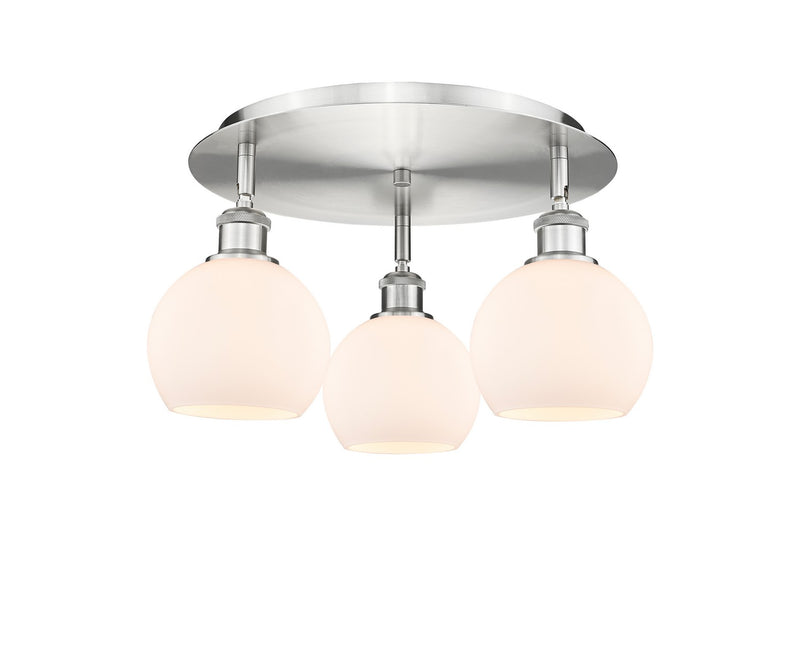 Innovations 516-3C-SN-G121-6 Three Light Flush Mount, Satin Nickel