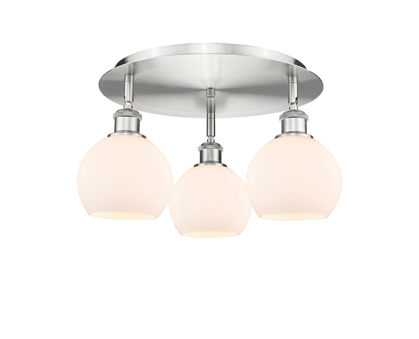 Innovations 516-3C-SN-G121-6 Three Light Flush Mount, Satin Nickel