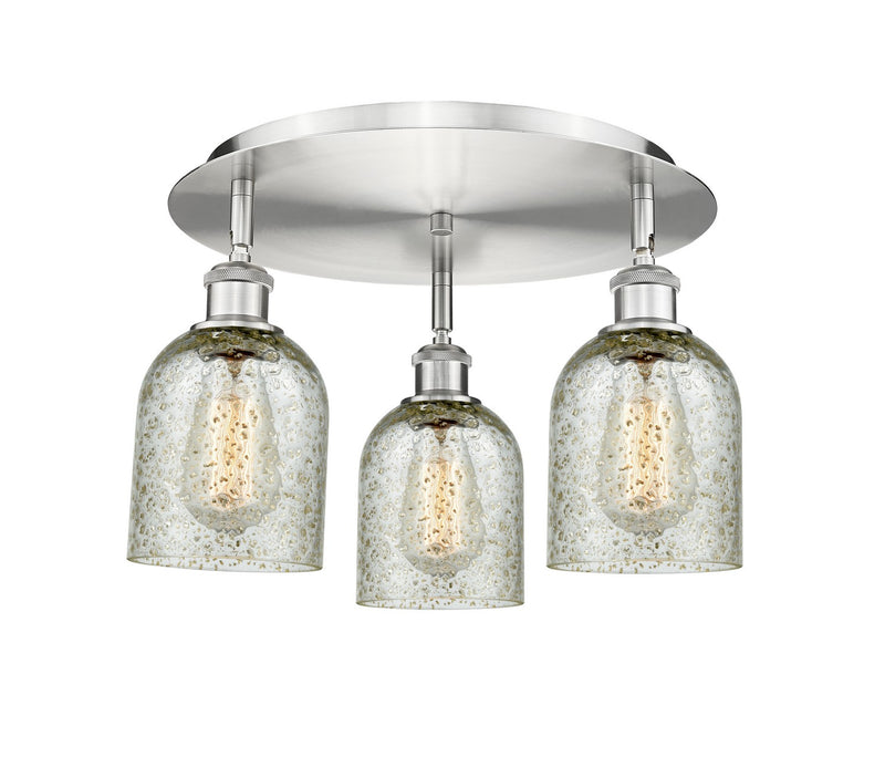 Innovations 516-3C-SN-G259 Three Light Flush Mount, Satin Nickel