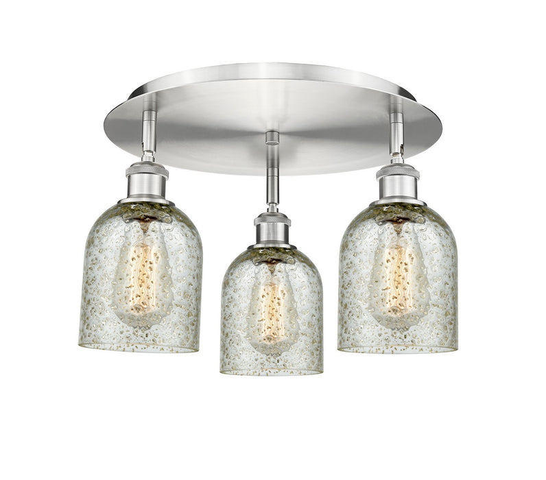 Innovations 516-3C-SN-G259 Three Light Flush Mount, Satin Nickel