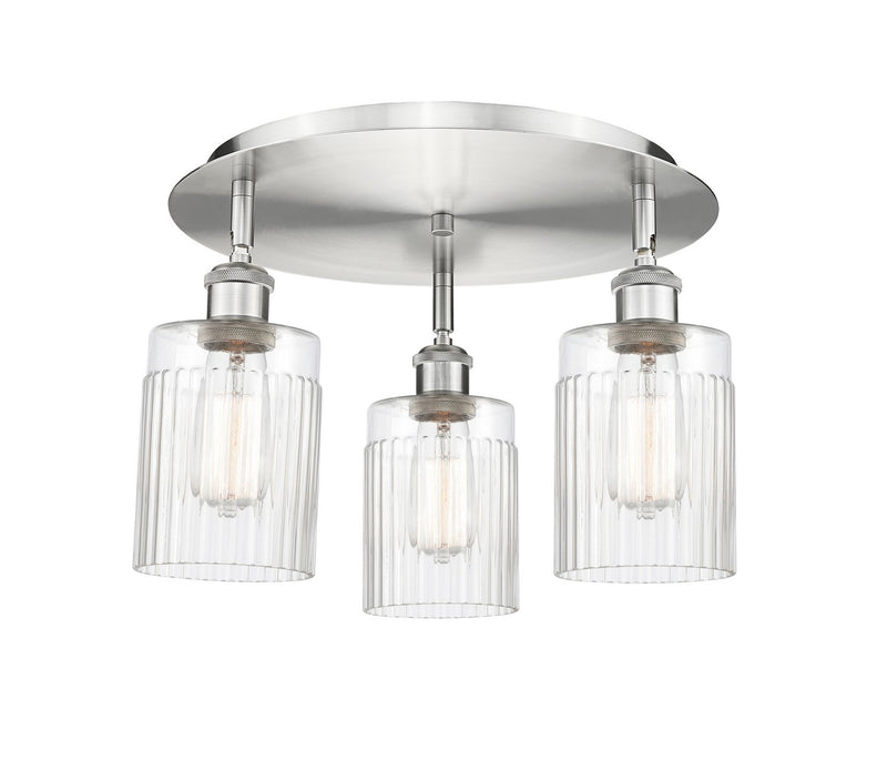 Innovations 516-3C-SN-G342 Three Light Flush Mount, Satin Nickel