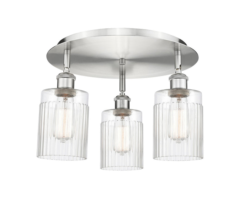 Innovations 516-3C-SN-G342 Three Light Flush Mount, Satin Nickel