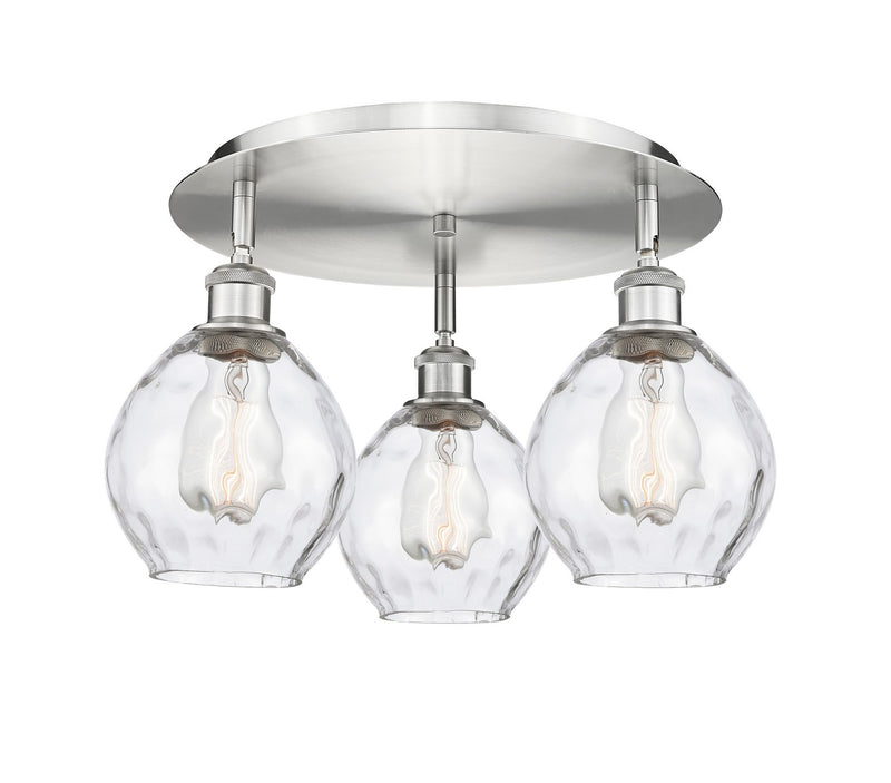 Innovations 516-3C-SN-G362 Three Light Flush Mount, Satin Nickel
