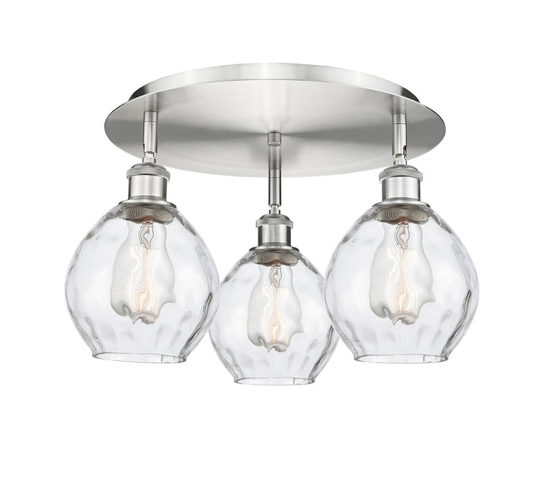 Innovations 516-3C-SN-G362 Three Light Flush Mount, Satin Nickel