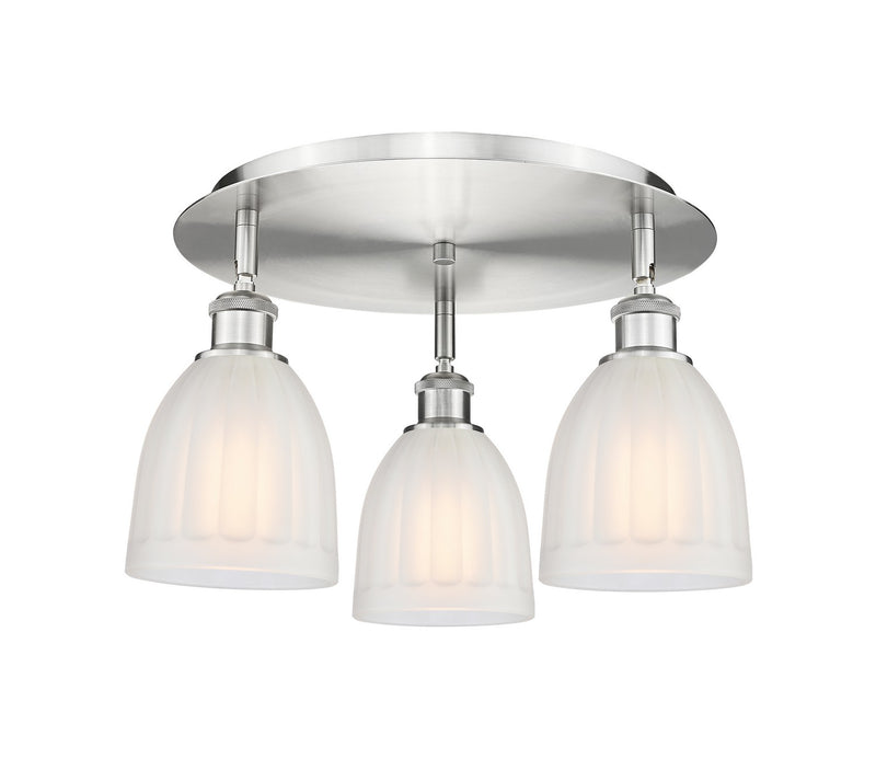 Innovations 516-3C-SN-G441 Three Light Flush Mount, Satin Nickel