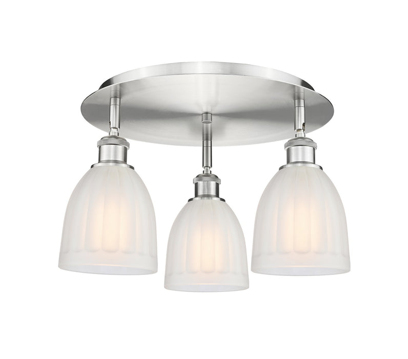 Innovations 516-3C-SN-G441 Three Light Flush Mount, Satin Nickel