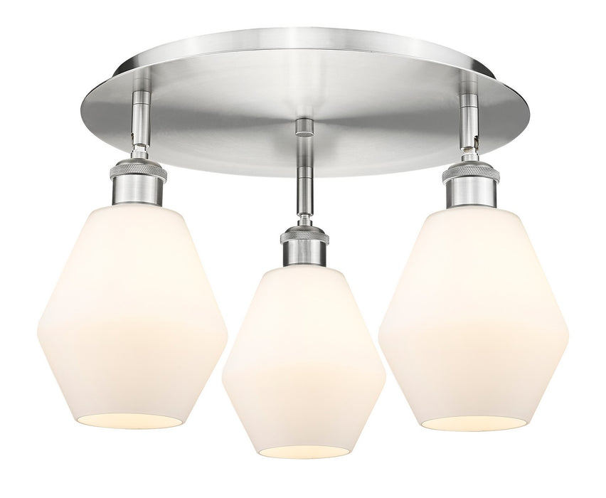 Innovations 516-3C-SN-G651-6 Three Light Flush Mount, Satin Nickel