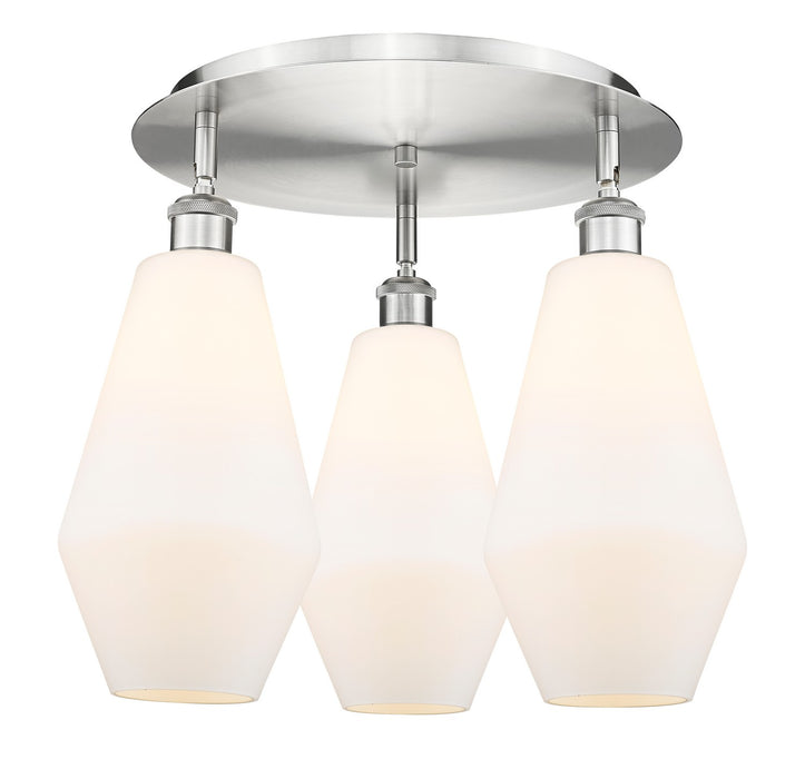 Innovations 516-3C-SN-G651-7 Three Light Flush Mount, Satin Nickel