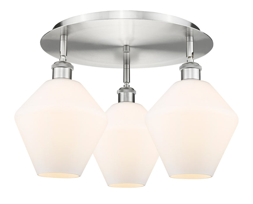 Innovations 516-3C-SN-G651-8 Three Light Flush Mount, Satin Nickel