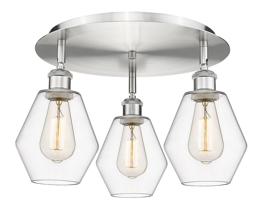 Innovations 516-3C-SN-G652-6 Three Light Flush Mount, Satin Nickel