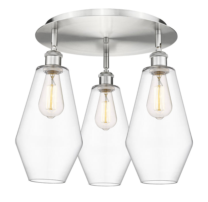 Innovations 516-3C-SN-G652-7 Three Light Flush Mount, Satin Nickel