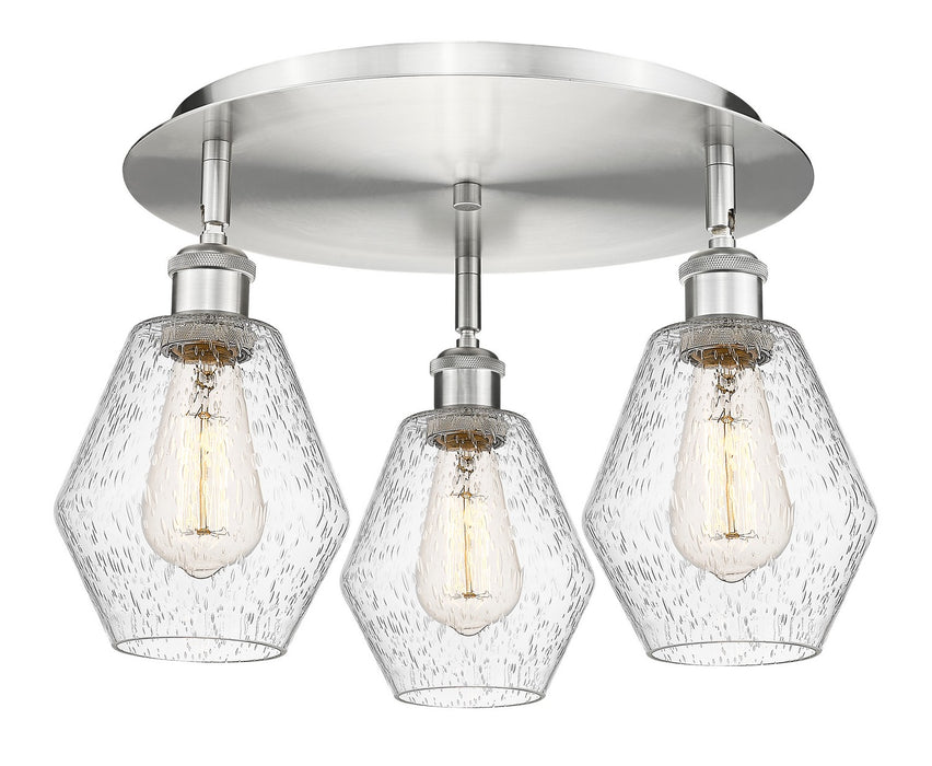 Innovations 516-3C-SN-G654-6 Three Light Flush Mount, Satin Nickel