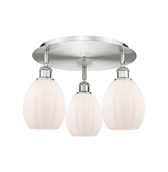 Innovations 516-3C-SN-G81 Three Light Flush Mount, Satin Nickel