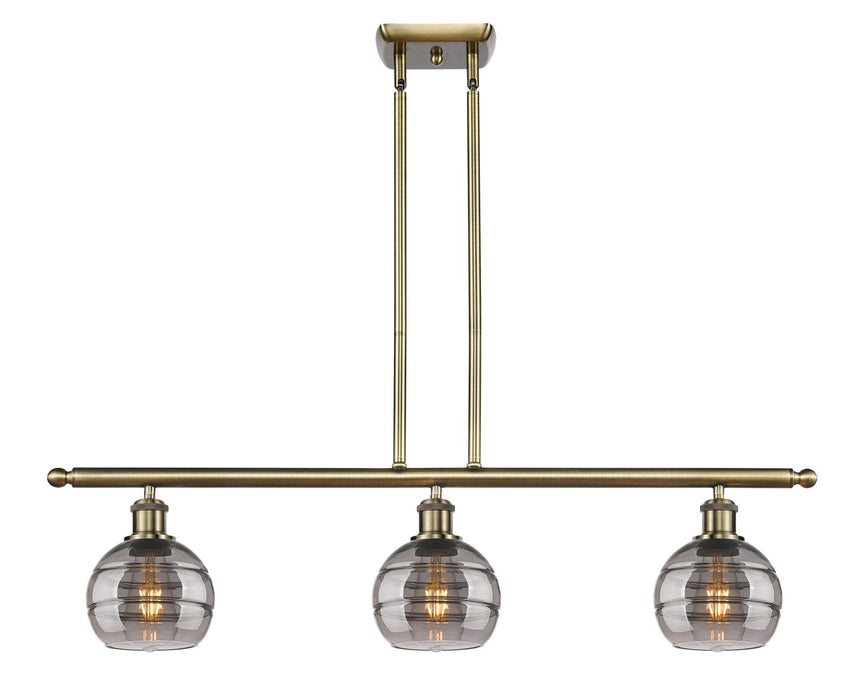 Innovations 516-3I-AB-G556-6SM Three Light Island Pendant, Antique Brass